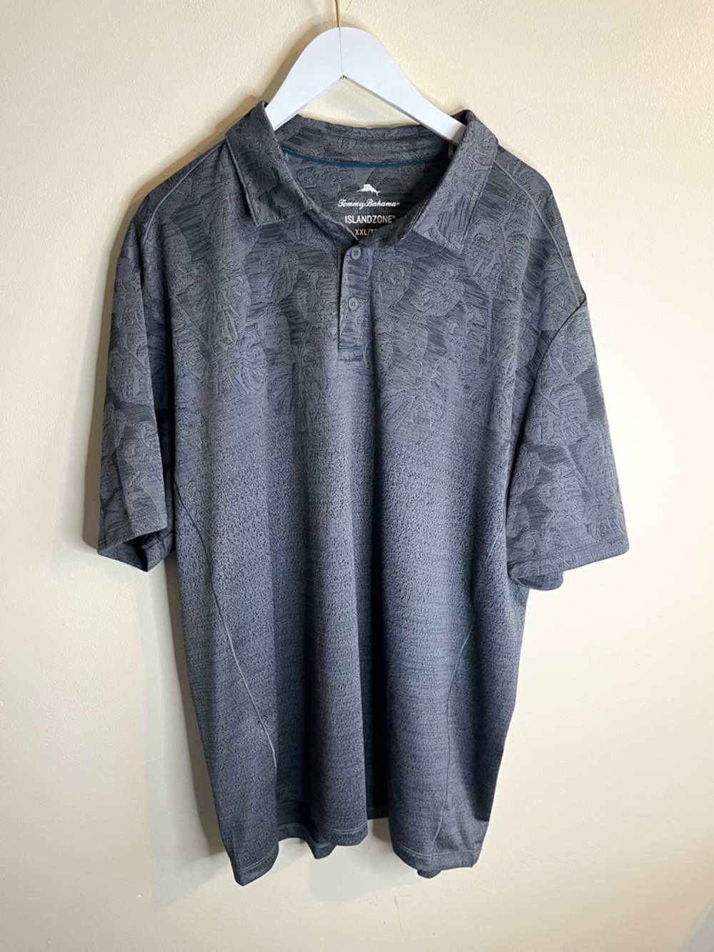 Tommy Bahama Gray Textured Short-Sleeve Polo